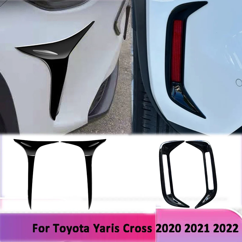 

Черная задняя противотуманная фара для Toyota Yaris Cross 2020-2023, накладка на противотуманную фару, наклейка на рамку, Стайлинг автомобиля, внешние аксессуары