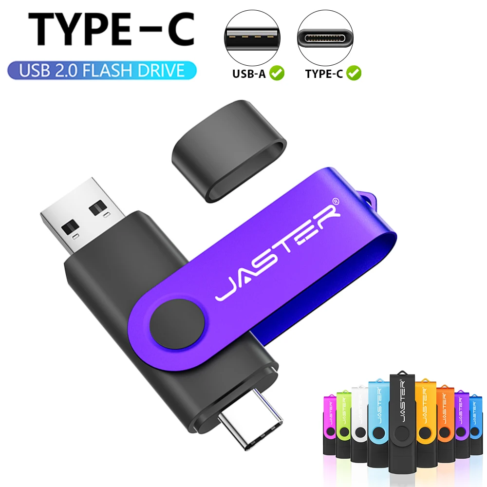 Black Purple Creative TYPE-C USB Flash Drive 4GB 8GB 16GB 32GB 64GB Memory Stick External Storage for Computer and Mobile Phone