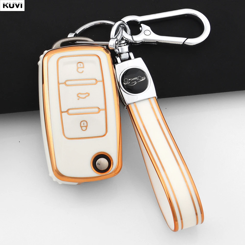 TPU Car Key Case Cover For VW Volkswagen Polo Tiguan Passat B5 B6 B7 Golf 4 5 6 MK6 Jetta Lavida Skoda Octavia Seat Leon Altea