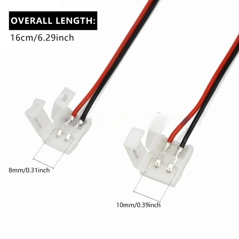  10Pcs Led Strips USB Connector No Welding Ribbon 2 Pin Led Strips Adapter