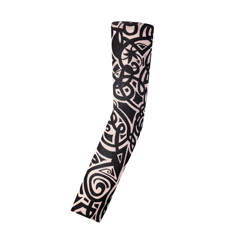 National Style Flower Arm Tattoo Sleeve Simulation Tattoo Seamless Arm Guard Optional Color Printing Cycling UV Protection