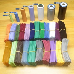 100pcs/lot Lithium battery packaging tube 14500 18650 21700 32650 Battery pack PVC heat shrink tube battery skin shrink film