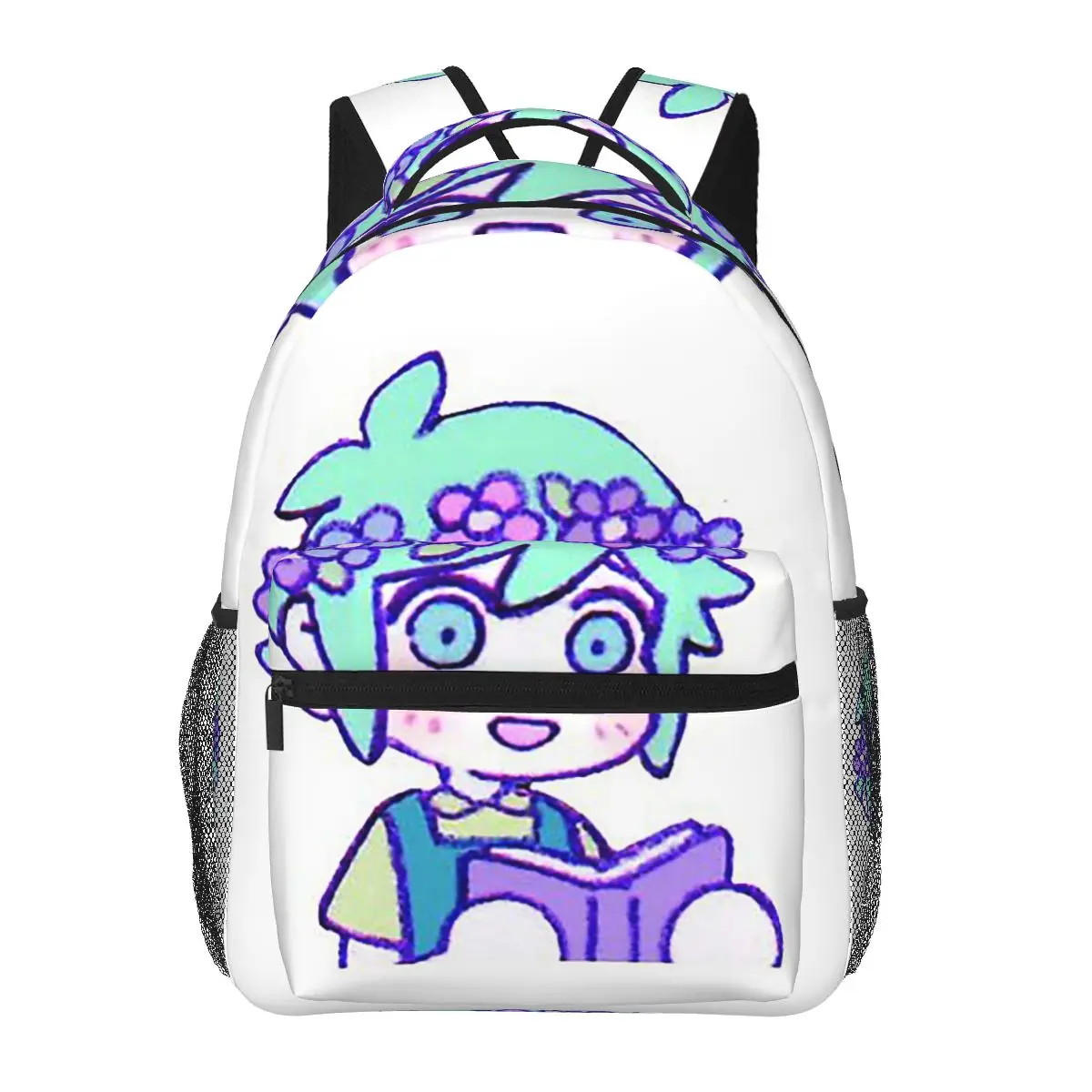 

Cute Basil Omori Emote Student Backpack School Bag Hiking Travel Daypack for Boys Girls Fashion Bookbag Shoulder Bags