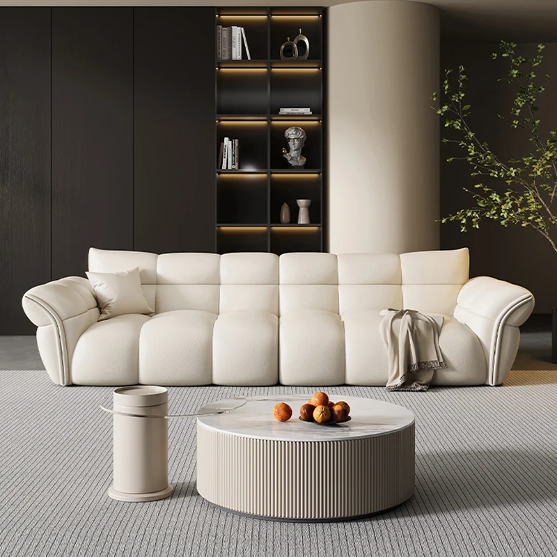 Sofa Furniture Nordic Living Room Leather Sofa Sofas Lounge Armchair Sectional Bed Home Office Bedroom Set Chair Curved Sofa