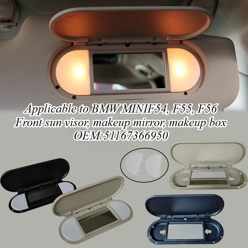 

For BMW MINI F54 F55 F56 Sun Visor Vanity Mirror with Light OE 51167366950 Replacement Interior Car Accessories Makeup Organizer