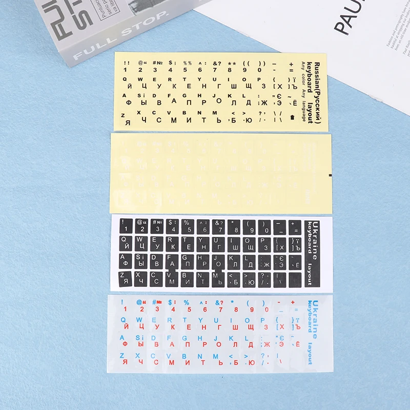 Ukraine Language Ukrainian Keyboard Sticker Black/Clear Background White/ Blue Red Letters For Universal PC Laptop Accessories