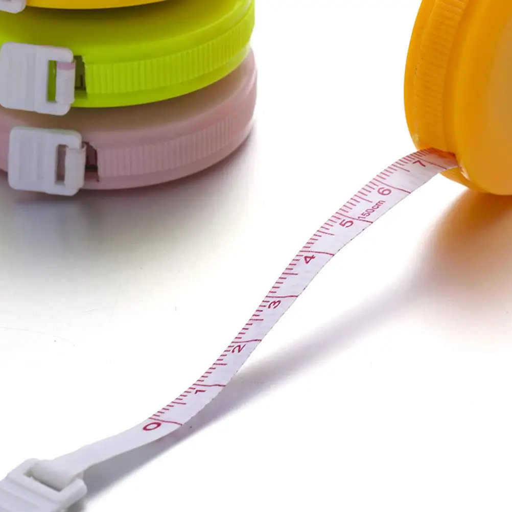 Mini Tape Measure High Precision Portable Retractable Sewing Tool Clear Scale Marks Durable Plastic Metal Measuring Bust Waist