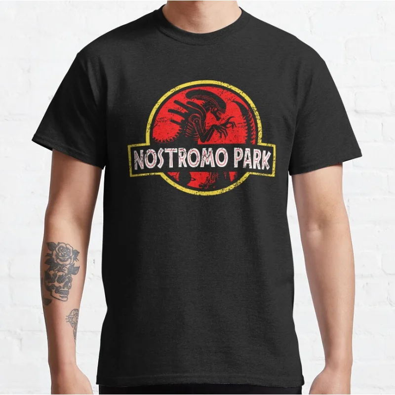 

Nostromo Park 80s sci fi Alien Horror aliens movie scary Space Monster Xenomorph Graphic T Shirts large size Adult tops S-6XL