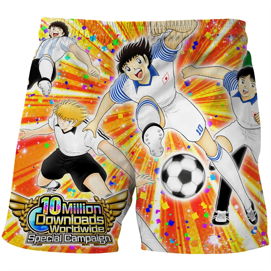 Beach Shorts Japanese Anime Captain Tsubasa 3D Print kids Casual Beach Shorts Fashion Streetwear Short Pants Trousers Clothing image 3