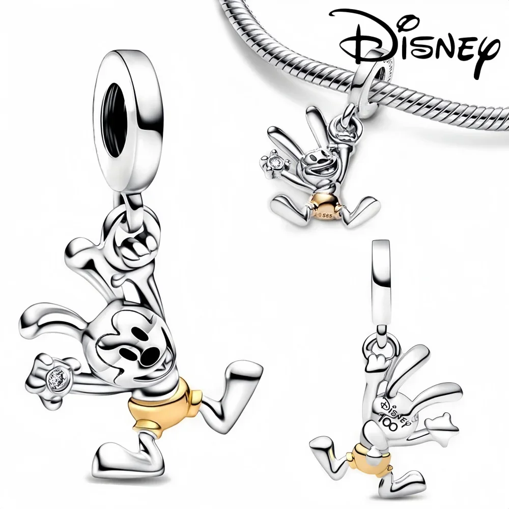 925 Silver Plated Disney 100 Anniversary Mickey Minnie Diy Charm Dumbo Beads Fit Original Women Bracelet Jewelry  Accessories