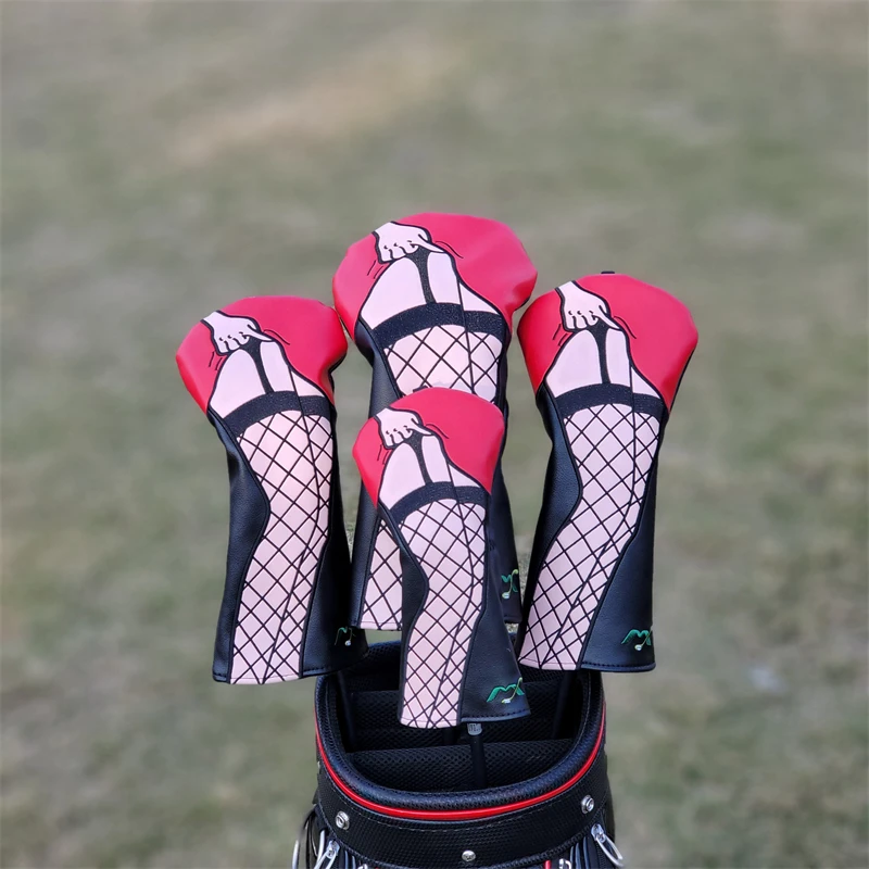 

Черные ажурные уши, подарок для мужчин и женщин, чехол на голову для гольф-клуба, качественные кожаные головные уборы для гольфа, деревянный фарвак для водителя