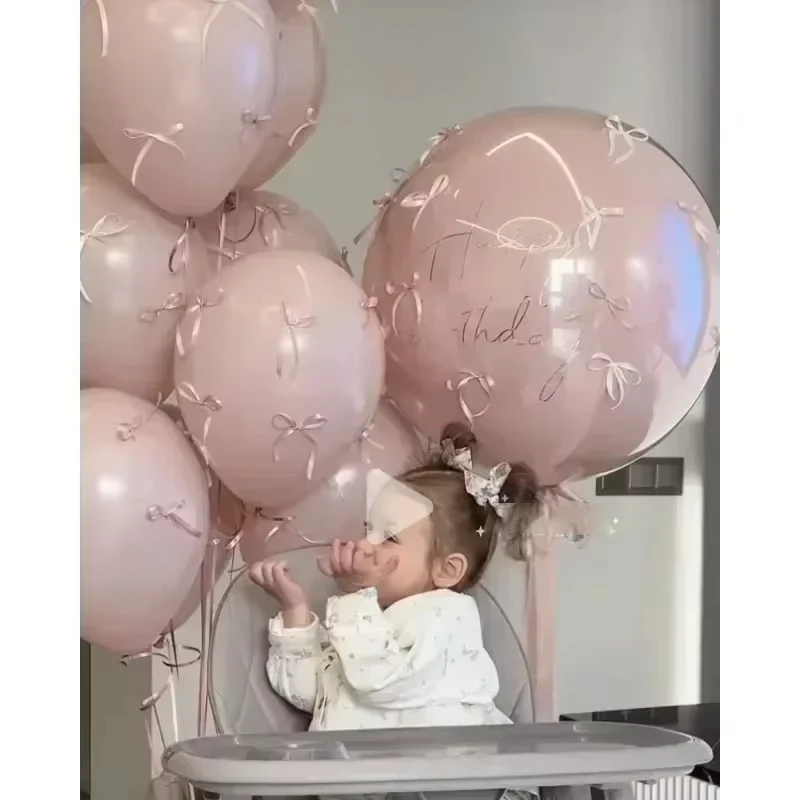 Valentine Decor Wedding Pink Ins Bow Balloon Proposal 12/18 Inch Float Balloon Birthday Party Scene Arrangement Photography Prop