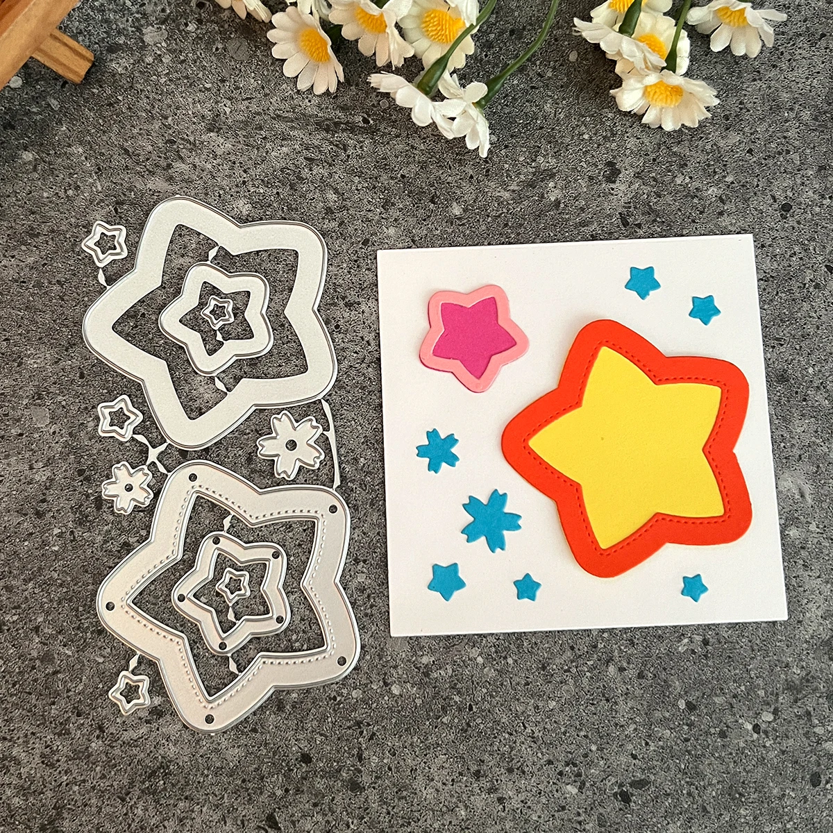 Matrices de découpe en métal étoiles, pochoir pour Scrapbooking, Album de bricolage, papier de timbre pour cartes de vœux faites à la main, gaufrage de décoration artisanale