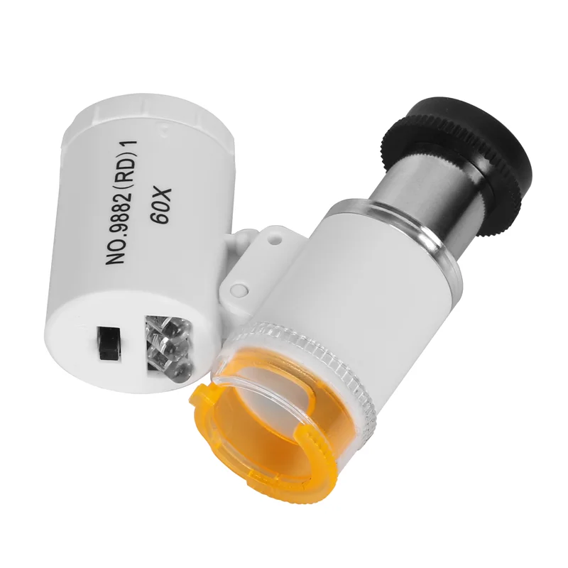 60-fache Tragbare Lupe Mini Handmikroskop mit LED-UV-Licht Schmuck-Vergrößerungsglas Juwelier-Augenlupe – Detail 10