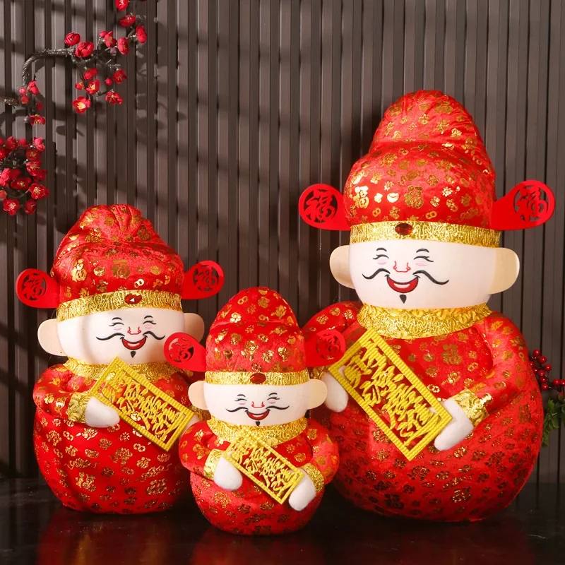 Chinese New Year Ornaments God of Wealth Ornament Spring Festival Chinese New Year God of Wealth Doll Home Window Decoration