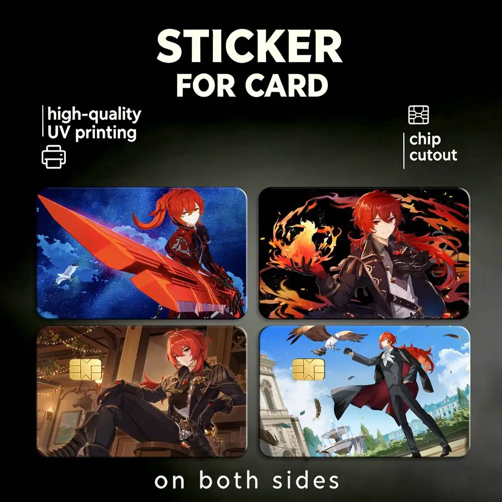 

C-COOL D-Diluc Genshin HD Waterproof Card Skins Protective Stickers for Credit Bank Game Cards