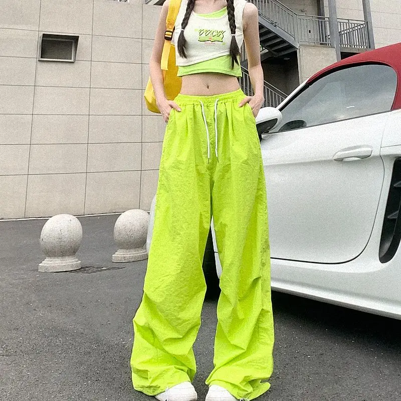 2024 New Color Energetic Outfit Lazy Trend Functional Style Paratrooper Pants Women's Casual Pants