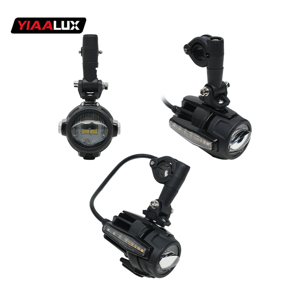 YIAALUX المصباح مع التبديل الأضواء أصفر أبيض القيادة أضواء كشاف العمل دراجة نارية سكوتر الضباب الخفيف