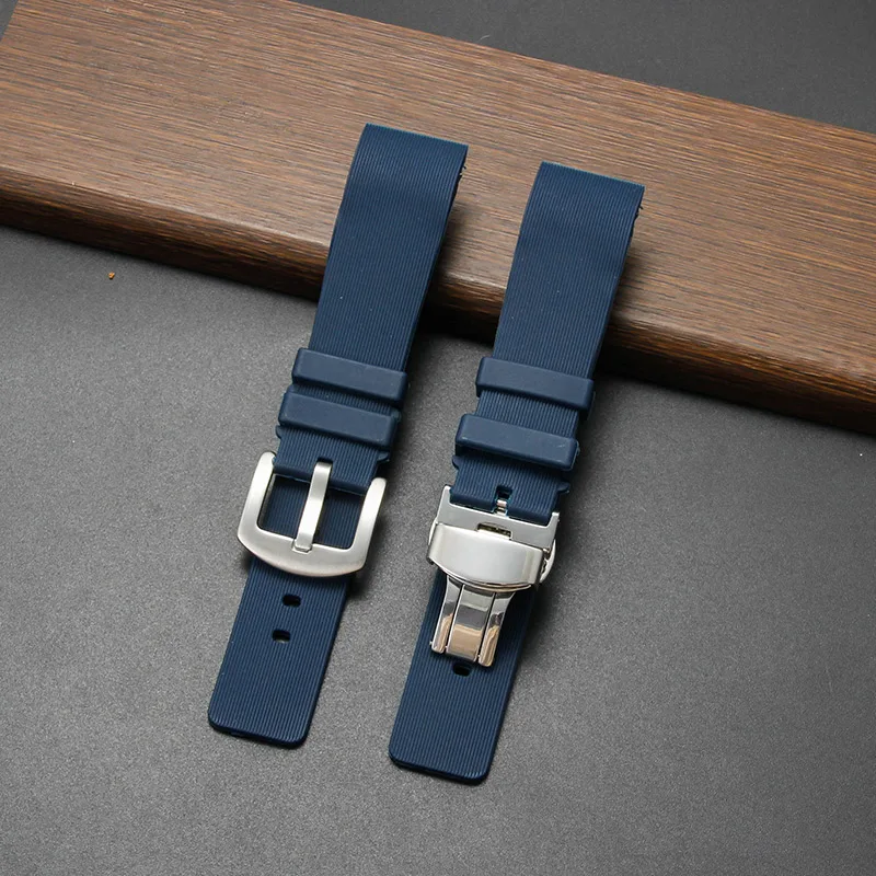 الرياضة في الهواء الطلق مقاوم للماء Sweatpoof تنفس واجهة مسطحة سيليكون حزام الساعات لكارتييه سانتوس ساندوز الصلب مشبك حزام