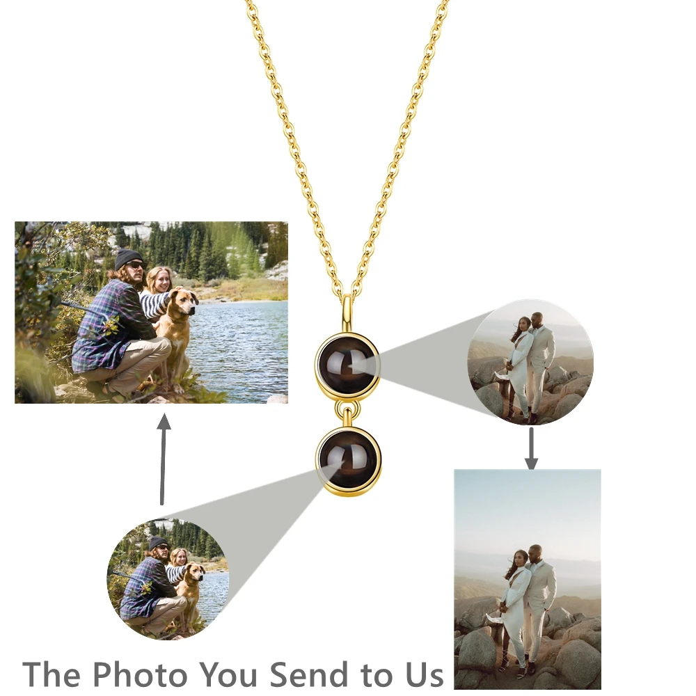 

Ожерелье с круглыми подвесками на заказ для женщин, проекционное ожерелье с фотографией, подарок на день рождения, Рождественский подарок