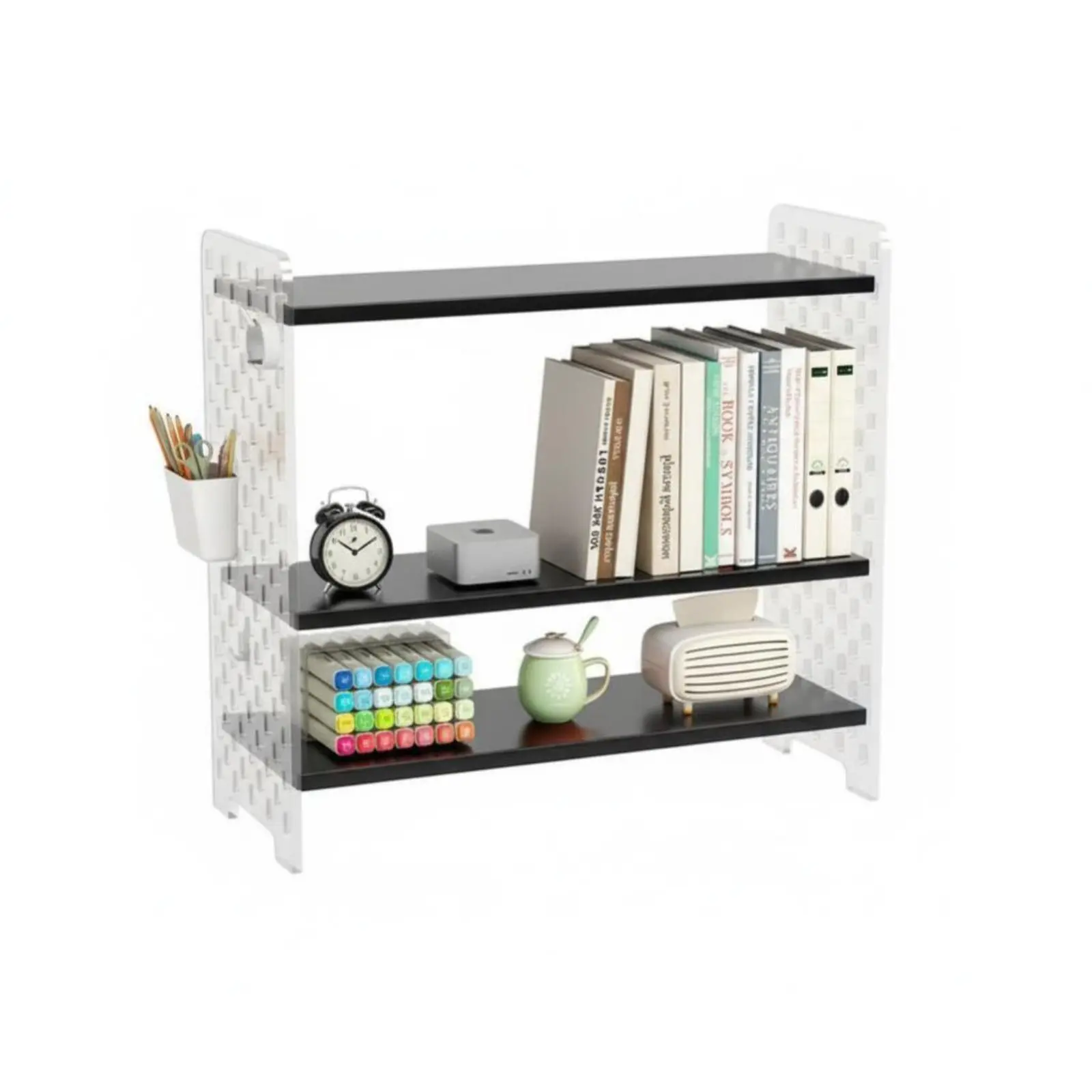 Organizador de Escritorio Multifuncional con Panel Perforado Configurable, Ahorro de Espacio, Diseño Personalizable para Sala de Estudio, Estudio
