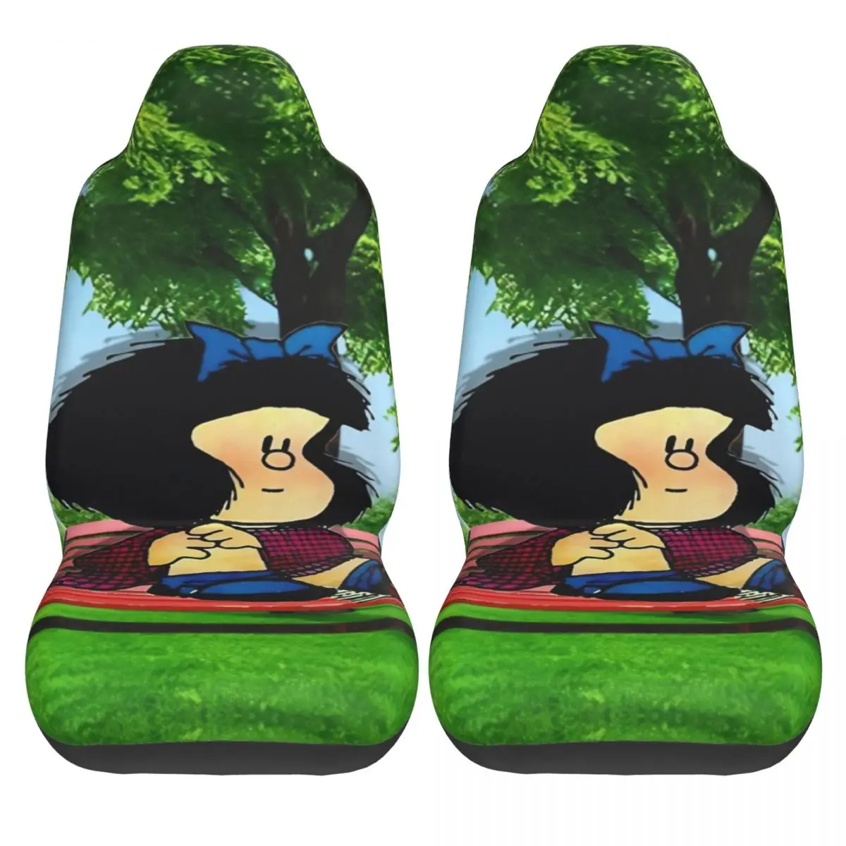 

Mafaldas Cartoon Car Seat Covers Original Summer Auto Seat Covers Polyester Stretch Two Pieces Cover