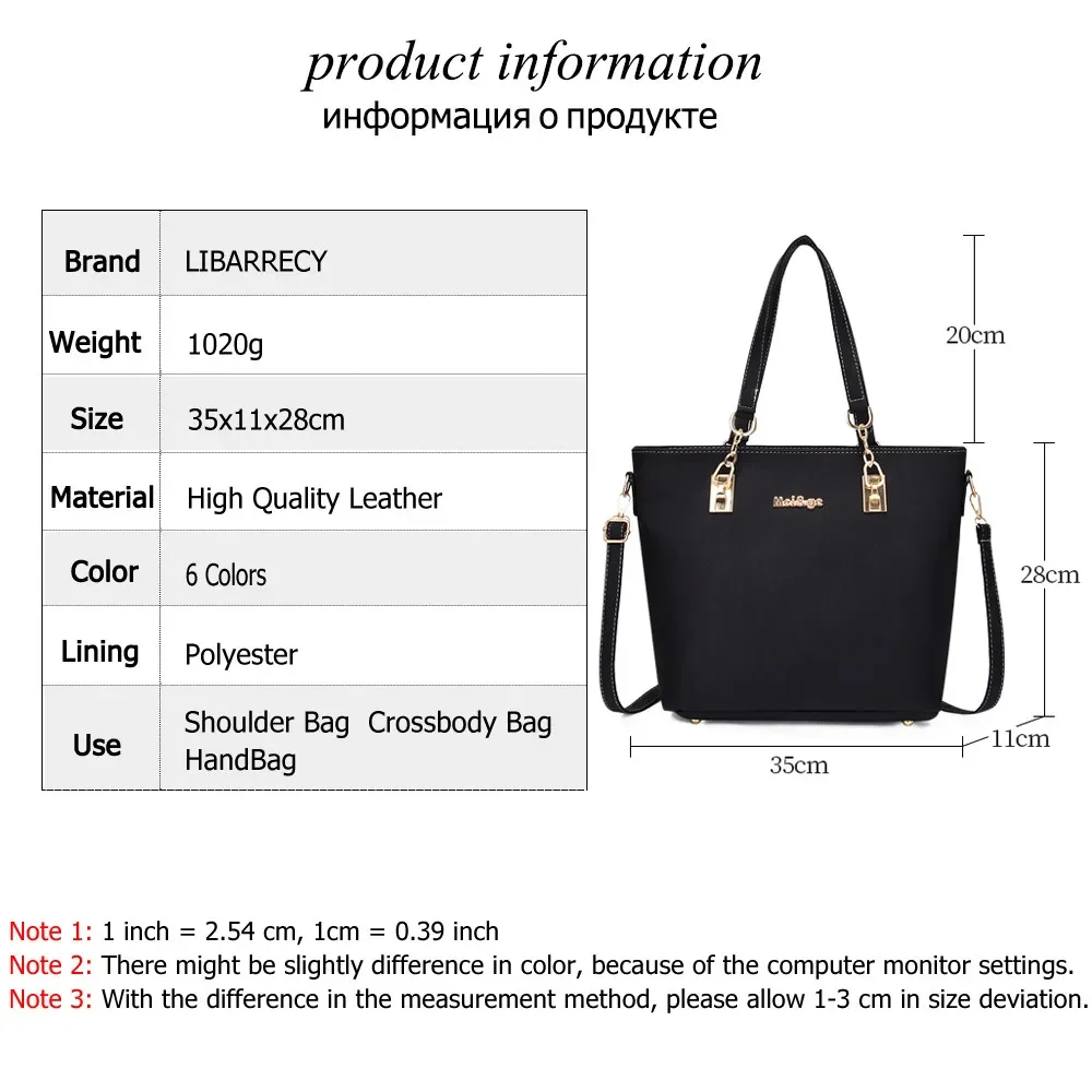 6pc/set Women Fashion Casual Totes Luxury Handbags Designer Shoulder Bags New Bags for Women Composite Bag Bolsos Hand Bags