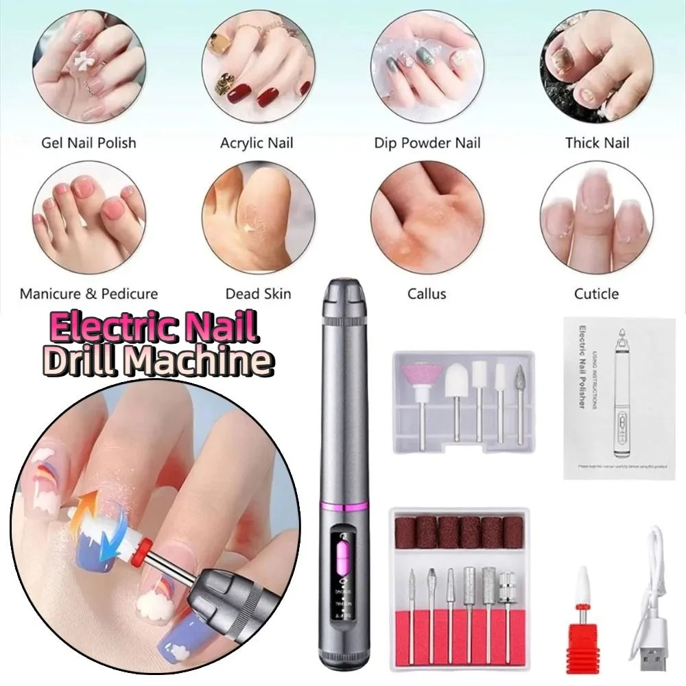 عالية السرعة الكهربائية مسمار الحفر آلة المحمولة 3 التروس مانيكير مطحنة المعدات إزالة الجلد الميت منخفضة الضوضاء أداة إزالة الأظافر #2