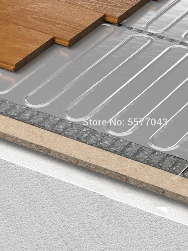 230V 150 W/M2 Elektrische Aluminiumfolie Verwarming Mat Vloerverwarmd Systeem Voor Laminaat Tapijt Houten Bamboe vloer Warm - afbeelding 2