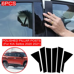 6PCS Window Trim Cover BC Column Sticker Fit For KIA Seltos KX3 2020 2021 Polished Pillar Posts Car Accessories