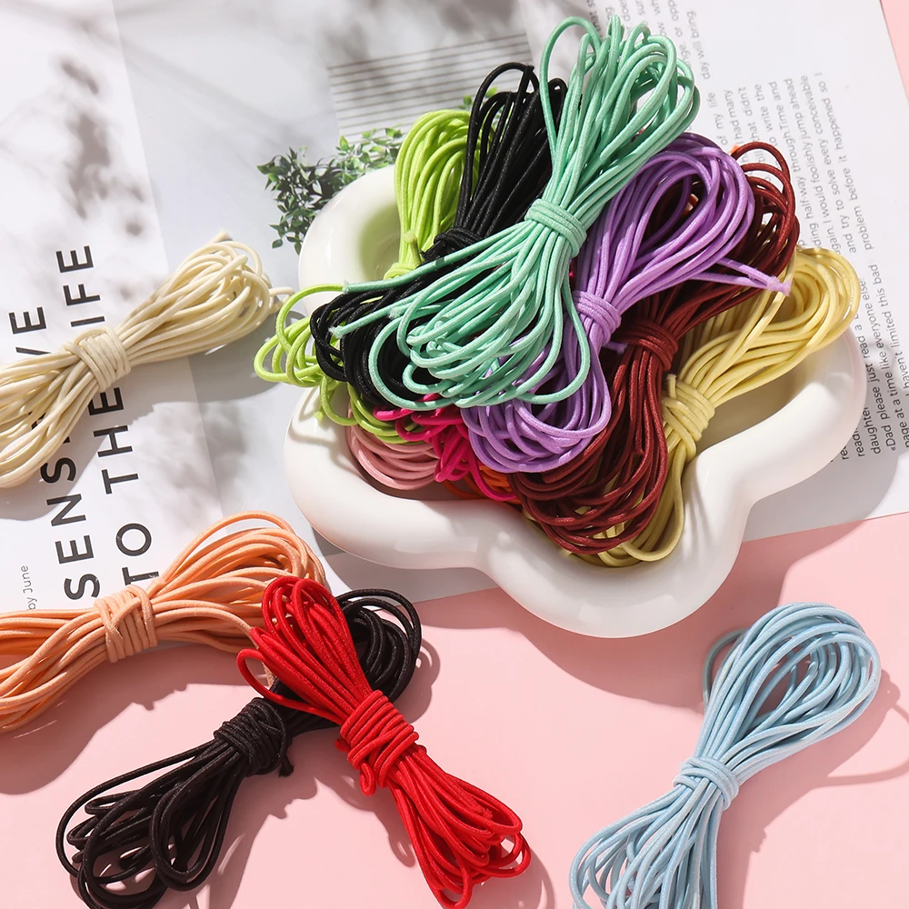 2-5Meters/Lot Round Elastics Rope 2mm 2.5mm Multicolor Nylon Elastic Rubber Bands for DIY Bracelet Necklace Jewelry Accessories image 3
