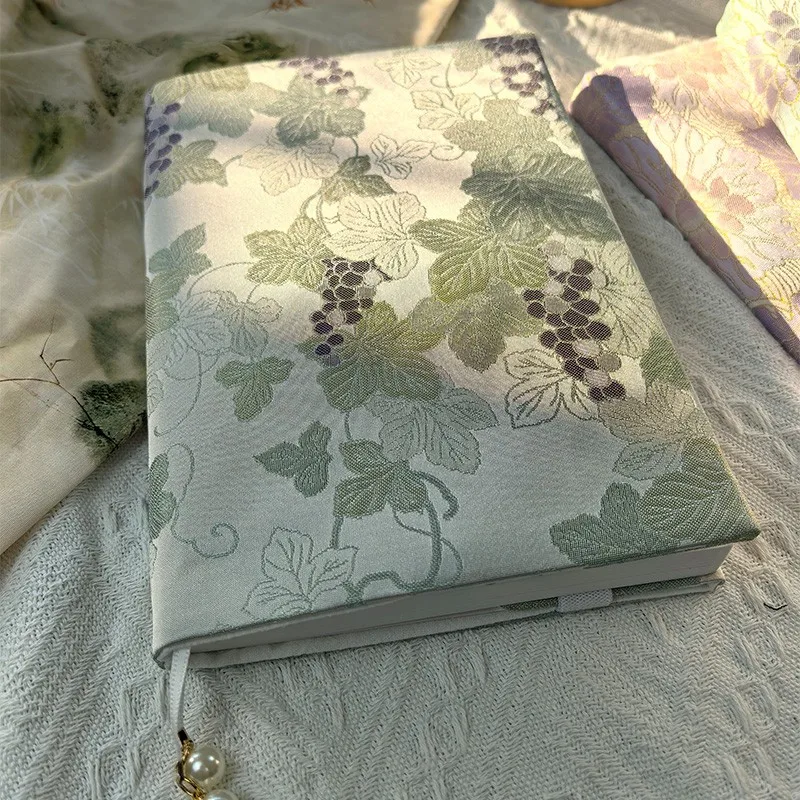 Capa para caderno de brocado a5 a6, estilo chinês, jaqueta de livro, tenda de mão, protetor de notebook, flor macia, mangas de viagem