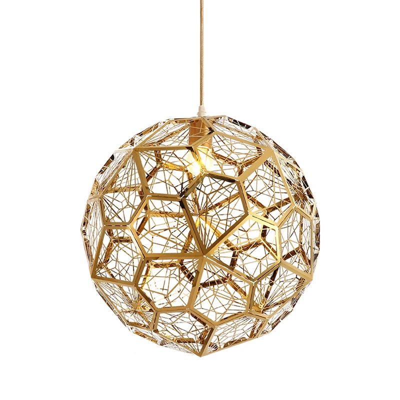 

Modern Stainless Steel Pendant lights for Living Room Luxury Geometric Ball Pendant Light Bar Restaurant Hanging Lamp Art Deco