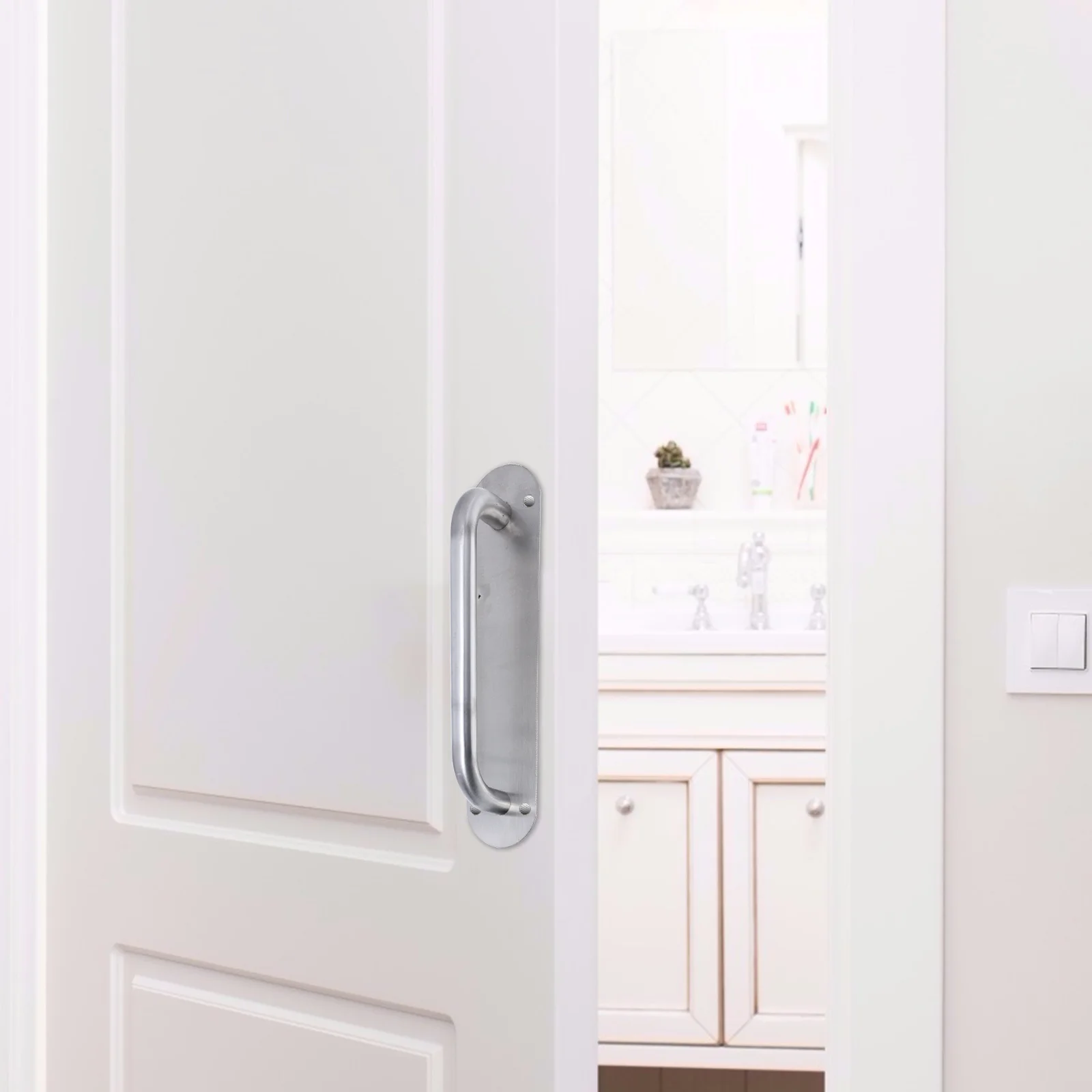 

1 pc Stainless Steel Pull Plate Heavy Duty Fire Door Handle For Home Fireproof Door Cabinet Drawer Knob Hardware Pull Handle