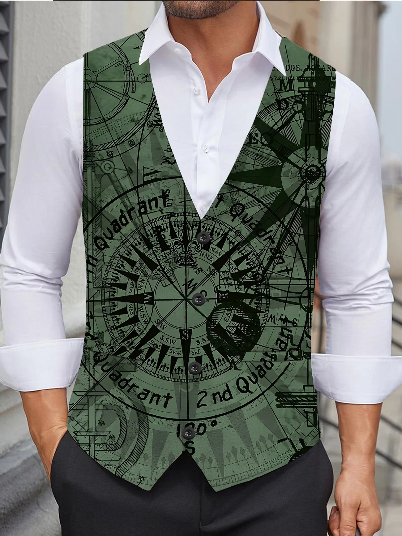 New Black Gold Baroque Flower 3D Printed Men's Single Shirt Business Dress Single Breasted 1-piece Top