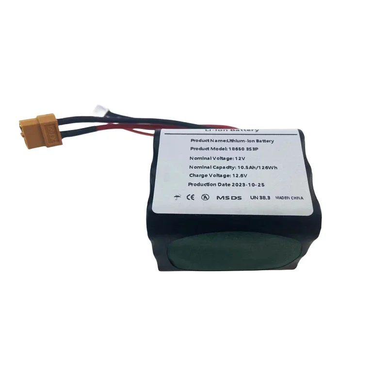 3S3P 12V 10500 MAh 18650 بطارية قابلة للشحن 12V مع لوحة حماية بطارية ليثيوم BMS