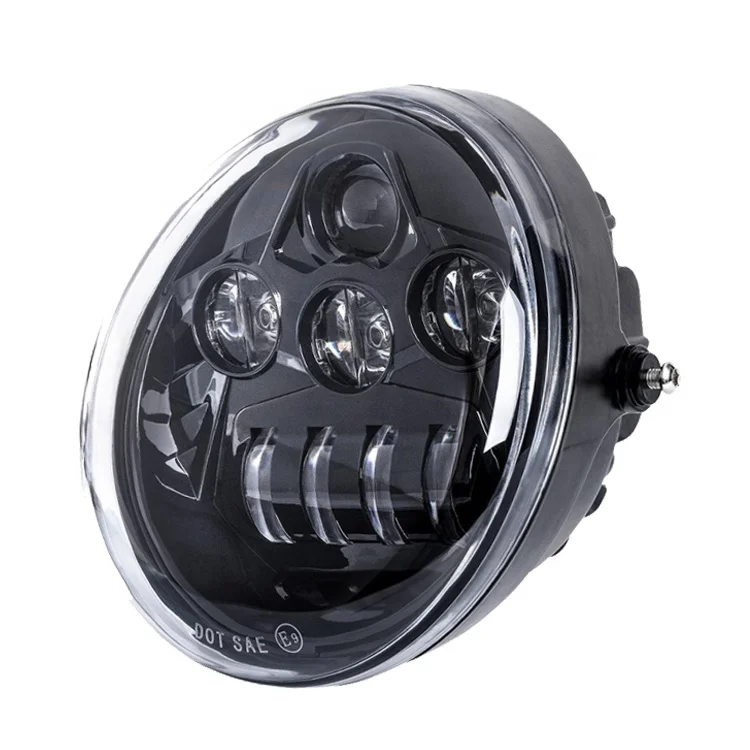 Hot sale  Motorcycle Aluminum DRL Black Dot Approved 12V led Headlamp For  V Rod VROD VRSCA VRSC Headlight