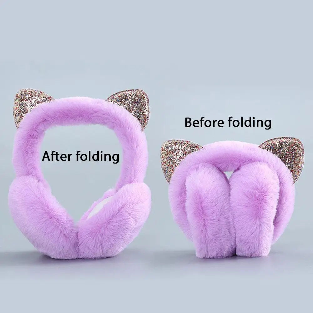 Protetores de orelha de gato para mulheres – Aquecedores de orelha de inverno felpudos de pelúcia, capas térmicas à prova de vento para ciclismo, esqui, clima frio