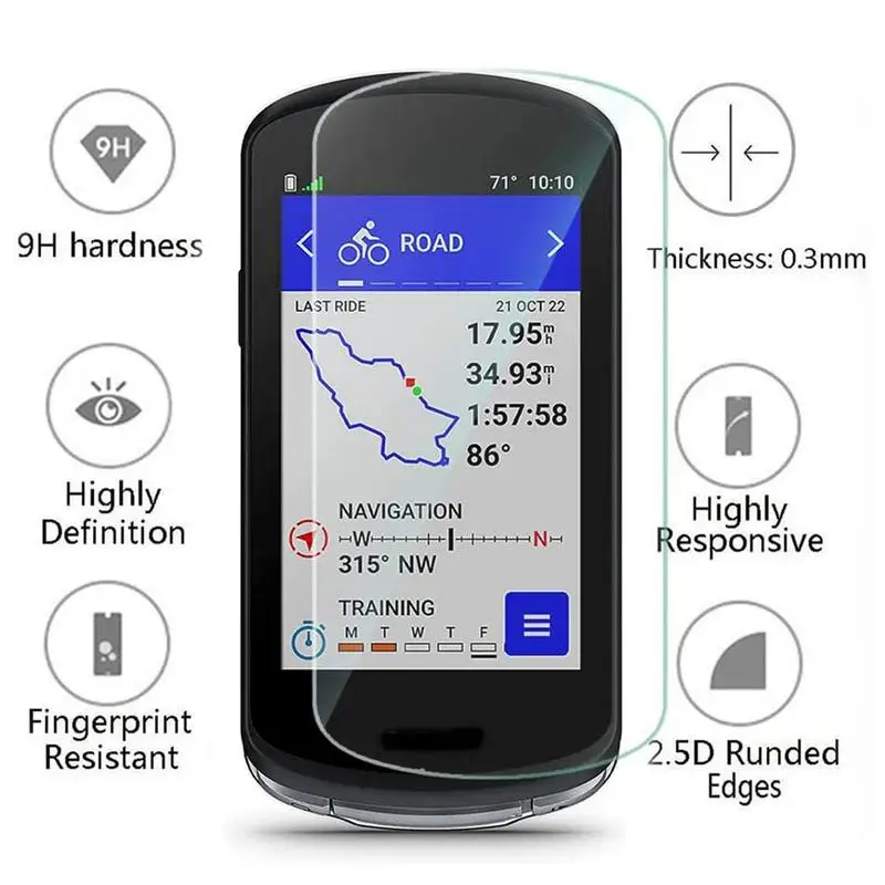 3 pezzi per Garmin Edge Explore 2 HD Clear Ultra Slim 0.3mm pellicola proteggi schermo Premium in vetro temperato resistente antigraffio 9H