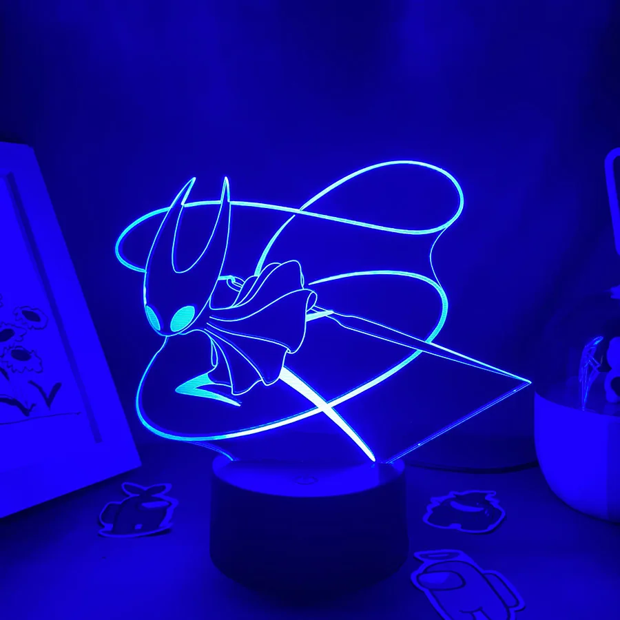 Hollow Knight Game 3D Led Neon Night Lights Birthday Toys Cool Gift For Friend Kid Bedroom Table Colorful Decor Hornet Lava Lamp