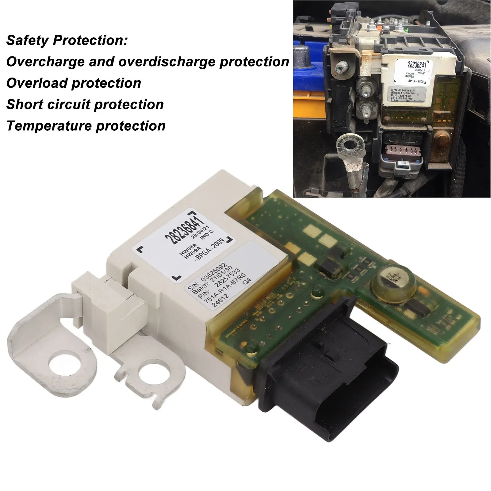 Battery Manager Module Fuse Box 28257533 Intelligent Energy Distribution Replacement for  308SW RCZ 3008 308CC 5008 28236841