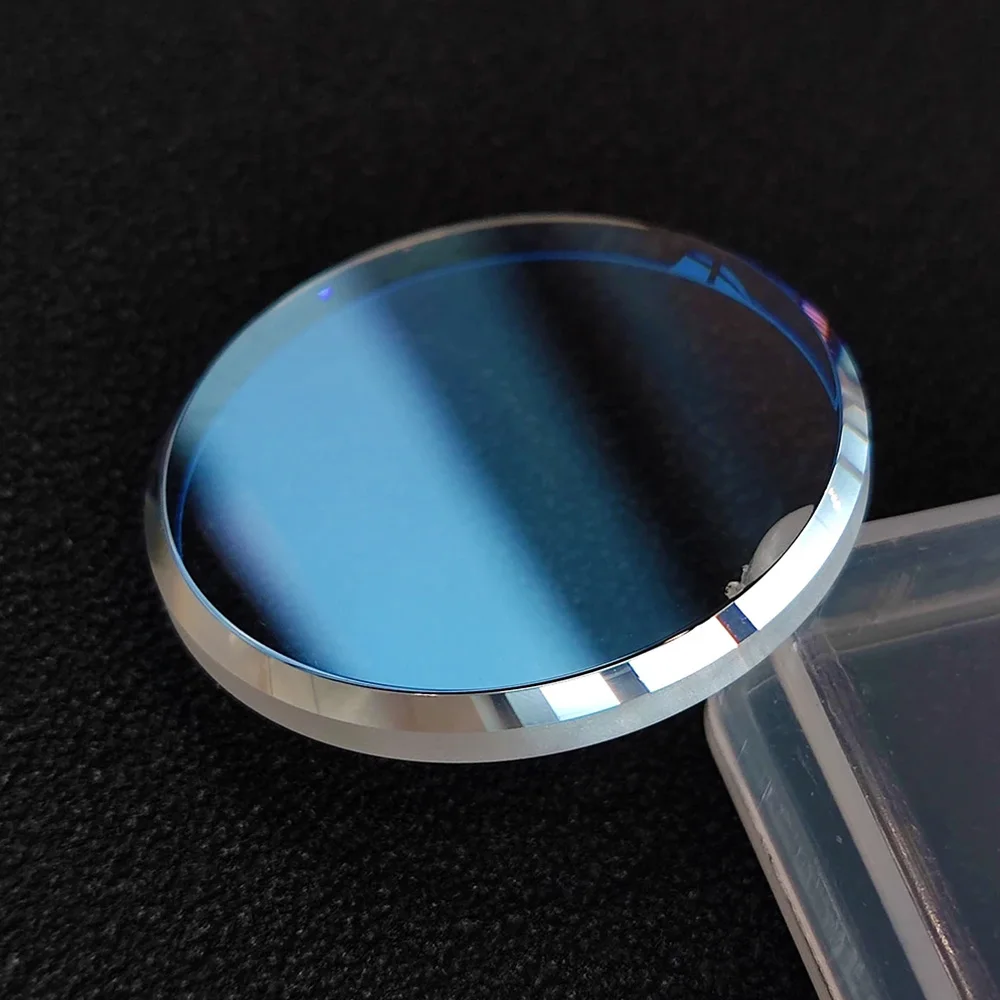 28 مللي متر * 2.8 مللي متر كبير الشطب الياقوت الزجاج شقة الأزرق/الأحمر/واضح/لا AR طلاء ساعة الزجاج صالح SKX013 SKX015 استبدال أجزاء وزارة الدفاع