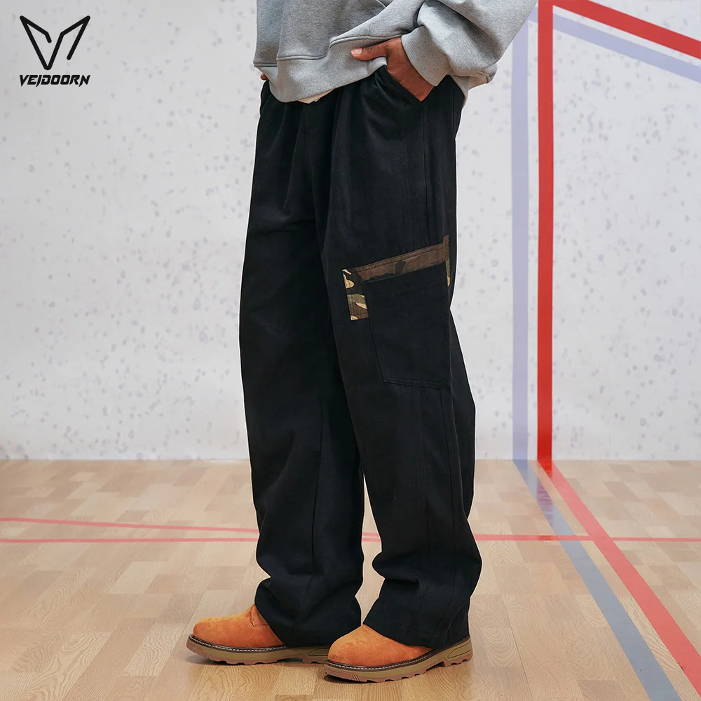 Veidoorn Men's Cargo Joggers Workout Outdoor Pants for Men Casual Loose Fit Straight Leg Trousers Fall Athletic Training Pants