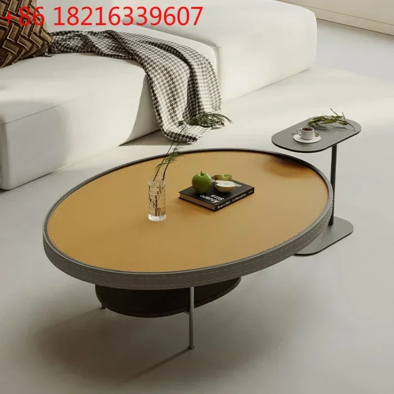 TAO Saddle Leather Coffee Table Small Apartment Living Room Home Artistic High Sense Size Combination
