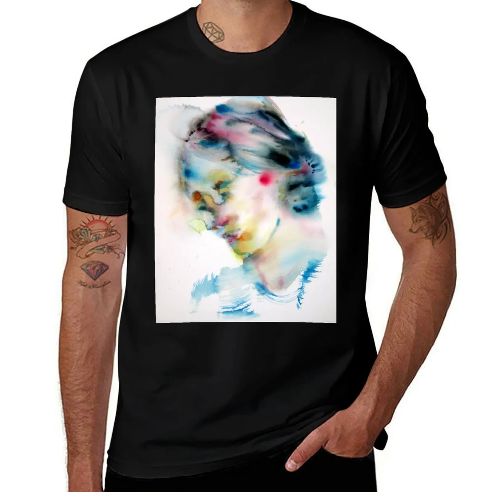 VIRGINIA WOOLF -watercolor portrait T-Shirt Fashion Letter Print T-Shirt