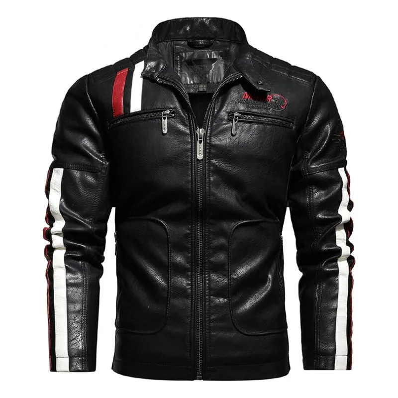 

New Arrive Men's Motorcycle Leather Jacket Warm Leather Jacket jaqueta de couro masculina Male Leather coat