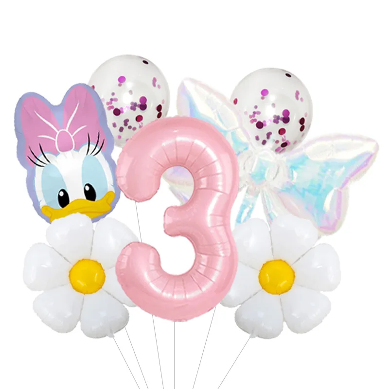 Cartoon Mouse Daisy Aluminum Foil Balloons Set Number Birthday  for Girls Birthday Party Baby Shower Decorations Gifts view 4