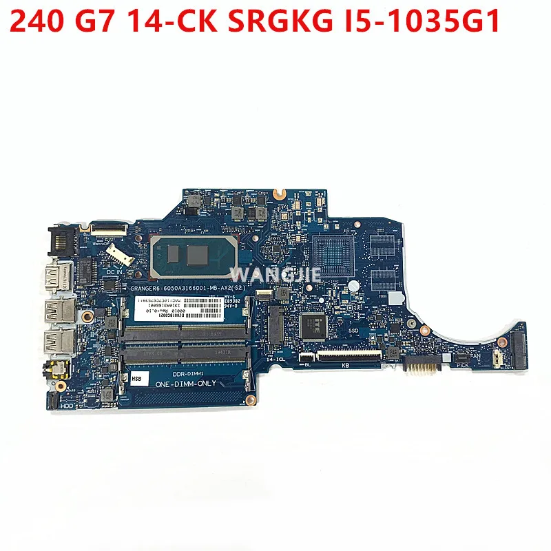 

TPN-I131 6050A3166001 For HP 14-CK 14-CF 240 G7 246 G7 Laptop Motherboard SRGKG I5-1035G1 CPU 100% Working