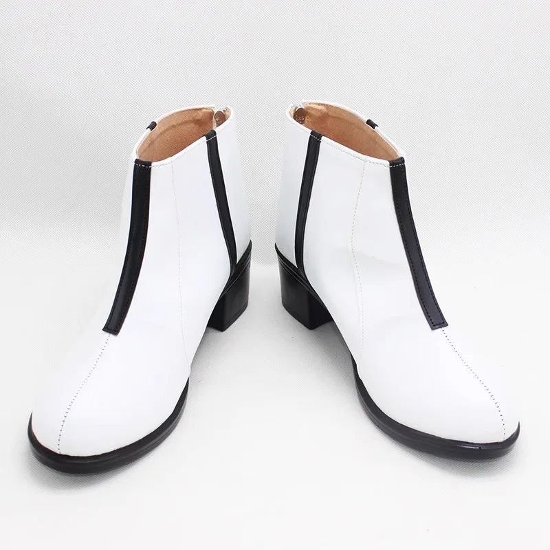 Jujutsu Kaisen Mahito Cosplay Costume Shoes Handmade White Faux Leather Boots