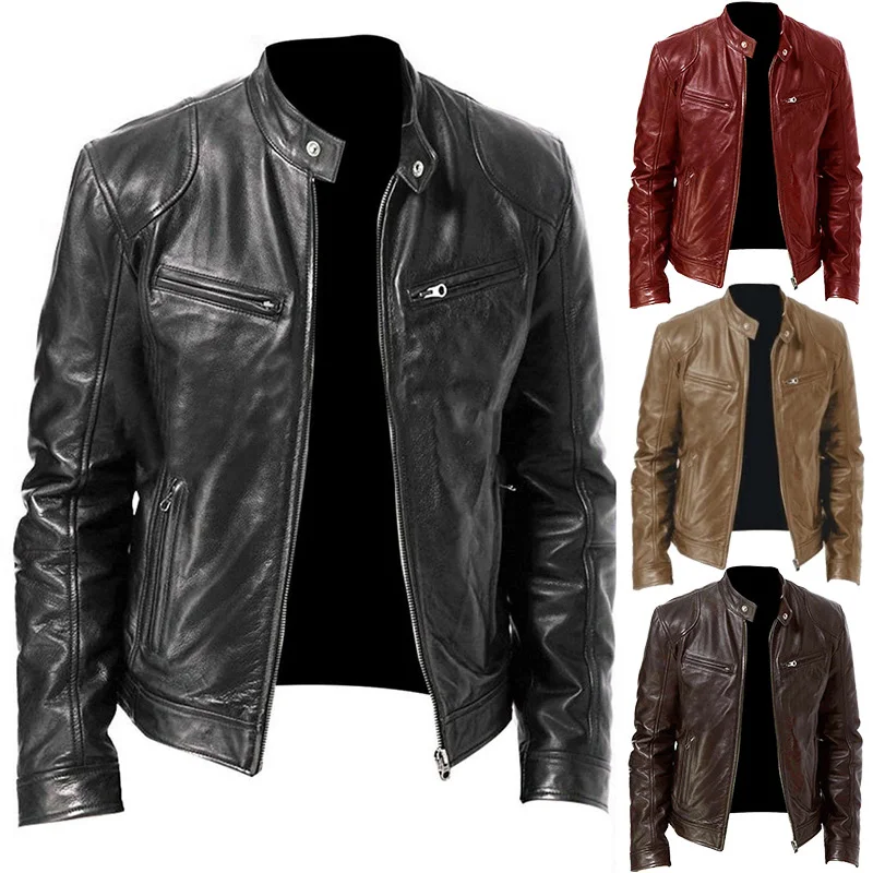 Hot Sale Autumn New Multi-pocket Motorcycle Leather Jacket For Men Fashion Casual Tactical Leather Aviator Jackets Pu Jacket 5XL